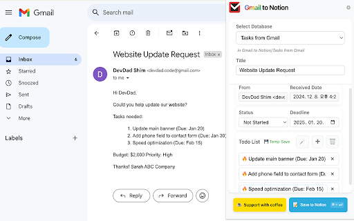 Gmail to Notion from Chrome web store to be run with OffiDocs Chromium online Gmail to Notion from Chrome web store to be run with OffiDocs Chromium online