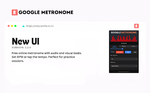 Google Metronome from Chrome web store to be run with OffiDocs Chromium online Google Metronome from Chrome web store to be run with OffiDocs Chromium online