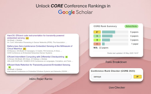 Google Scholar Conference Ranker from Chrome web store to be run with OffiDocs Chromium online Google Scholar Conference Ranker from Chrome web store to be run with OffiDocs Chromium online