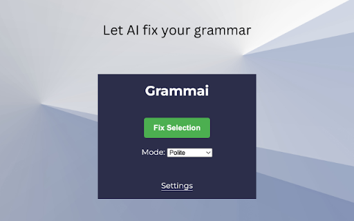 Grammai: AI Grammar Checker (GPT Powered) from Chrome web store to be run with OffiDocs Chromium online Grammai: AI Grammar Checker (GPT Powered) from Chrome web store to be run with OffiDocs Chromium online