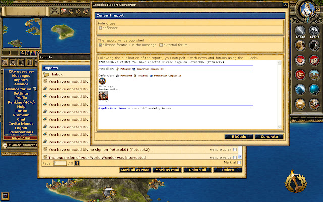 Grepolis Report Converter Revolution Tools from Chrome web store to be run with OffiDocs Chromium online Grepolis Report Converter Revolution Tools from Chrome web store to be run with OffiDocs Chromium online