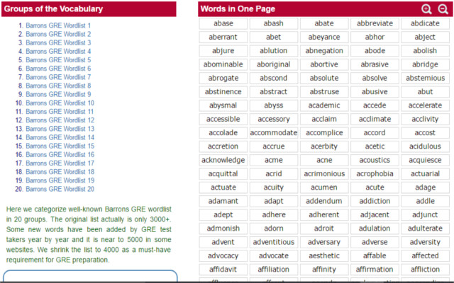 GRE Vocabulary Hub from Chrome web store to be run with OffiDocs Chromium online GRE Vocabulary Hub from Chrome web store to be run with OffiDocs Chromium online
