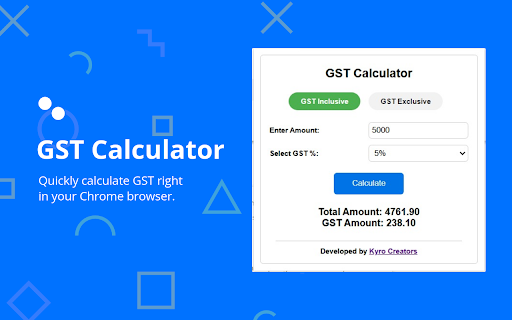 GST Calculator from Chrome web store to be run with OffiDocs Chromium online GST Calculator from Chrome web store to be run with OffiDocs Chromium online