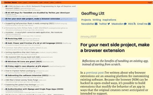 Hacker News preview from Chrome web store to be run with OffiDocs Chromium online Hacker News preview from Chrome web store to be run with OffiDocs Chromium online