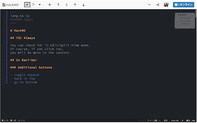 HackMD TOC always from Chrome web store to be run with OffiDocs Chromium online HackMD TOC always from Chrome web store to be run with OffiDocs Chromium online