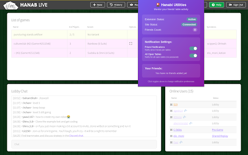 Hanabi Utilities from Chrome web store to be run with OffiDocs Chromium online Hanabi Utilities from Chrome web store to be run with OffiDocs Chromium online