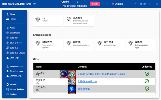 Hero Wars Simulator from Chrome web store to be run with OffiDocs Chromium online Hero Wars Simulator from Chrome web store to be run with OffiDocs Chromium online