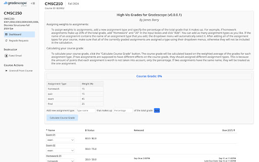 High Vis Grades for Gradescope from Chrome web store to be run with OffiDocs Chromium online High Vis Grades for Gradescope from Chrome web store to be run with OffiDocs Chromium online