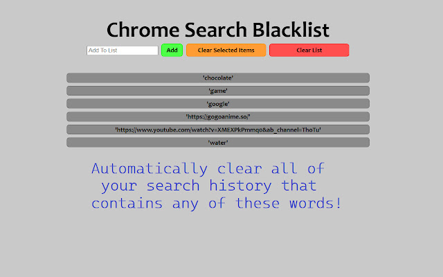 History Auto Deleter from Chrome web store to be run with OffiDocs Chromium online History Auto Deleter from Chrome web store to be run with OffiDocs Chromium online