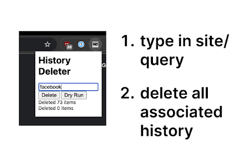 History Deleter by Site from Chrome web store to be run with OffiDocs Chromium online History Deleter by Site from Chrome web store to be run with OffiDocs Chromium online