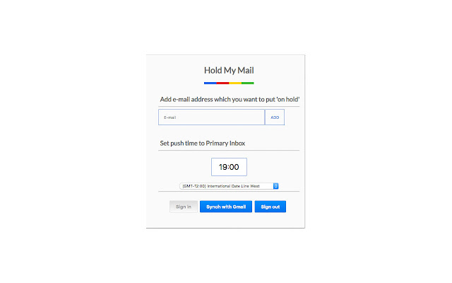 Hold my Mail from Chrome web store to be run with OffiDocs Chromium online Hold my Mail from Chrome web store to be run with OffiDocs Chromium online