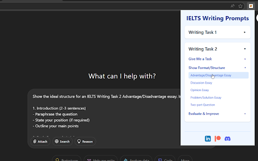 IELTS Writing Prompts from Chrome web store to be run with OffiDocs Chromium online IELTS Writing Prompts from Chrome web store to be run with OffiDocs Chromium online