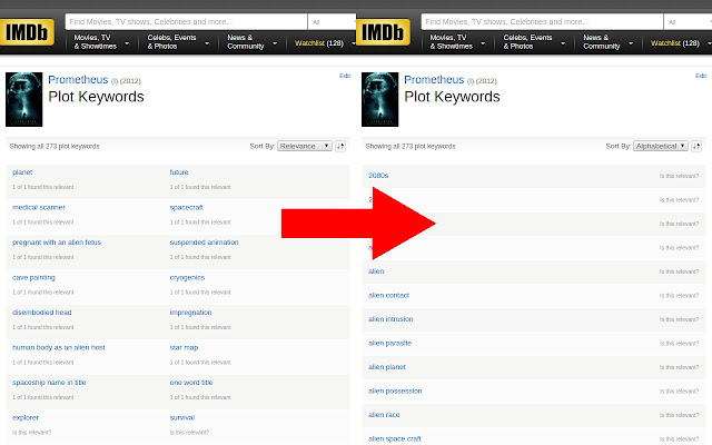 IMDb Plot Keywords Sorter from Chrome web store to be run with OffiDocs Chromium online IMDb Plot Keywords Sorter from Chrome web store to be run with OffiDocs Chromium online