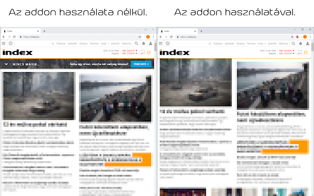 Index.hu tarhálás eltávolító from Chrome web store to be run with OffiDocs Chromium online Index.hu tarhálás eltávolító from Chrome web store to be run with OffiDocs Chromium online