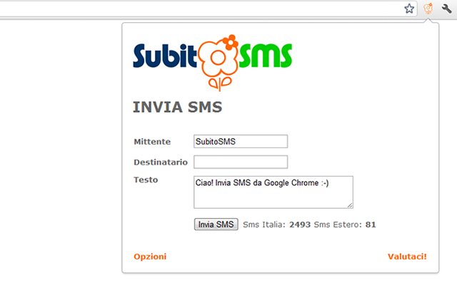 Invia SMS con SubitoSMS.it from Chrome web store to be run with OffiDocs Chromium online Invia SMS con SubitoSMS.it from Chrome web store to be run with OffiDocs Chromium online