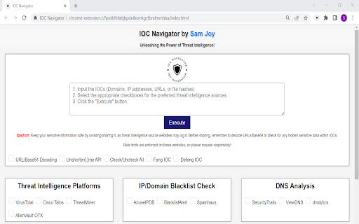IOC Navigator from Chrome web store to be run with OffiDocs Chromium online IOC Navigator from Chrome web store to be run with OffiDocs Chromium online