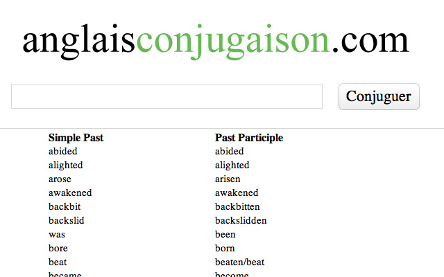 Irregular English verbs from Chrome web store to be run with OffiDocs Chromium online Irregular English verbs from Chrome web store to be run with OffiDocs Chromium online