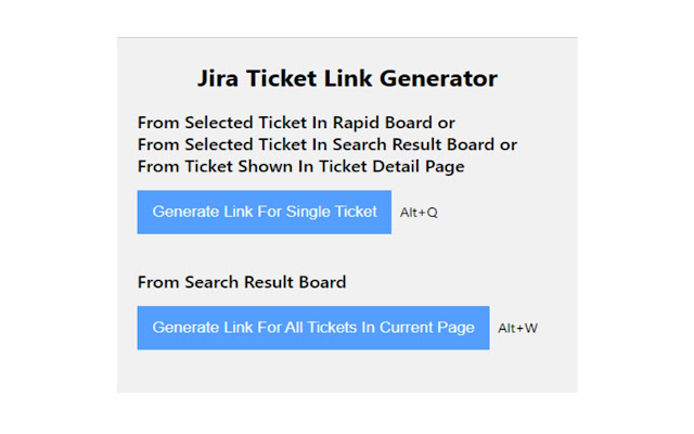 Jira Ticket Link Generator from Chrome web store to be run with OffiDocs Chromium online Jira Ticket Link Generator from Chrome web store to be run with OffiDocs Chromium online