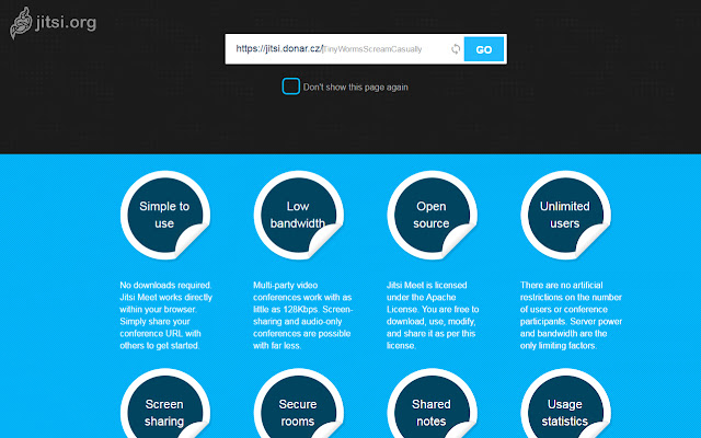 Jitsi Desktop Streamer for jitsi.donar.cz from Chrome web store to be run with OffiDocs Chromium online Jitsi Desktop Streamer for jitsi.donar.cz from Chrome web store to be run with OffiDocs Chromium online