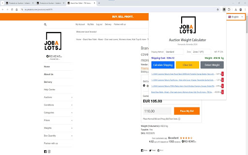 Jobalots Shipping Calculator from Chrome web store to be run with OffiDocs Chromium online Jobalots Shipping Calculator from Chrome web store to be run with OffiDocs Chromium online