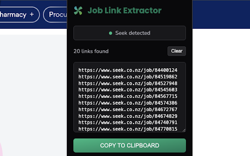 Job Link Extractor from Chrome web store to be run with OffiDocs Chromium online Job Link Extractor from Chrome web store to be run with OffiDocs Chromium online