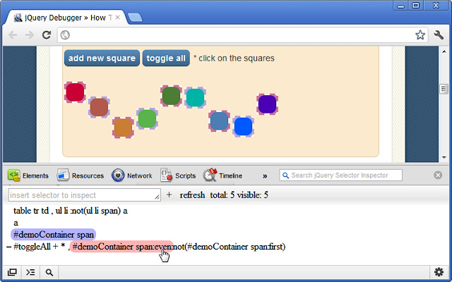 jQuery Debugger from Chrome web store to be run with OffiDocs Chromium online jQuery Debugger from Chrome web store to be run with OffiDocs Chromium online