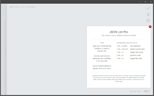 JSON Lint Pro from Chrome web store to be run with OffiDocs Chromium online JSON Lint Pro from Chrome web store to be run with OffiDocs Chromium online