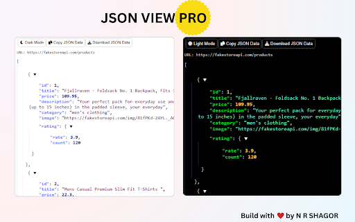 JSON View Pro from Chrome web store to be run with OffiDocs Chromium online JSON View Pro from Chrome web store to be run with OffiDocs Chromium online