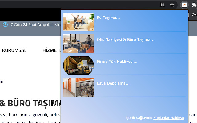 Kaplanlar Nakliyat from Chrome web store to be run with OffiDocs Chromium online Kaplanlar Nakliyat from Chrome web store to be run with OffiDocs Chromium online