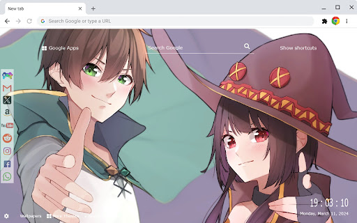 Kazuma Satou Wallpapers New Tab by Gameograf from Chrome web store to be run with OffiDocs Chromium online Kazuma Satou Wallpapers New Tab by Gameograf from Chrome web store to be run with OffiDocs Chromium online