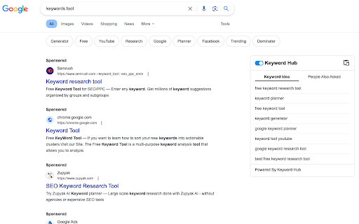 Keyword Hub from Chrome web store to be run with OffiDocs Chromium online Keyword Hub from Chrome web store to be run with OffiDocs Chromium online