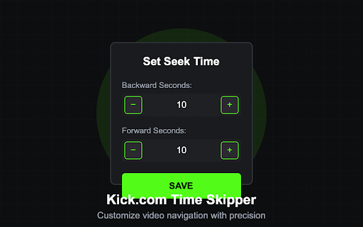 Kick Video Seek Skip Controller from Chrome web store to be run with OffiDocs Chromium online Kick Video Seek Skip Controller from Chrome web store to be run with OffiDocs Chromium online