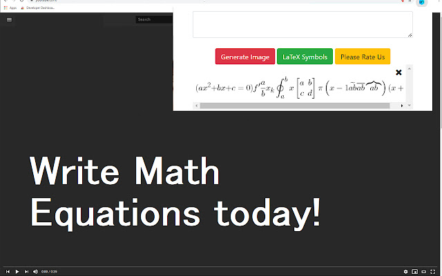Latex Math Equations for Google Chrome™ from Chrome web store to be run with OffiDocs Chromium online Latex Math Equations for Google Chrome™ from Chrome web store to be run with OffiDocs Chromium online