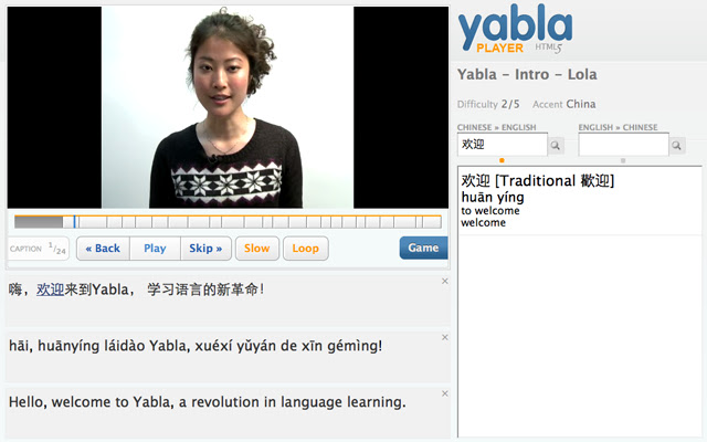 Learn Chinese with Yabla from Chrome web store to be run with OffiDocs Chromium online Learn Chinese with Yabla from Chrome web store to be run with OffiDocs Chromium online