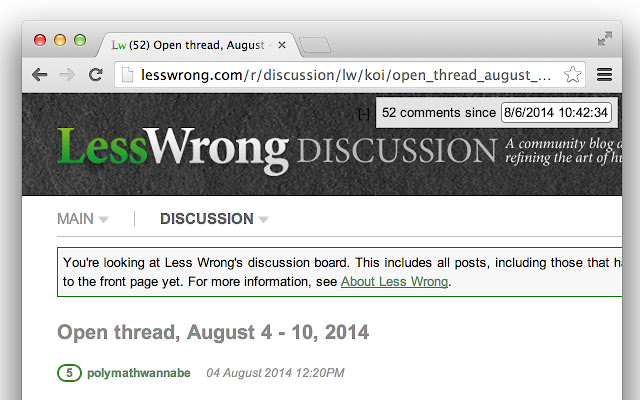 Less Wrong Comment Highlight from Chrome web store to be run with OffiDocs Chromium online Less Wrong Comment Highlight from Chrome web store to be run with OffiDocs Chromium online