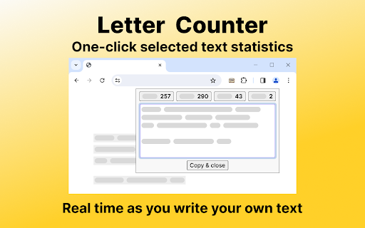 Letter Counter from Chrome web store to be run with OffiDocs Chromium online Letter Counter from Chrome web store to be run with OffiDocs Chromium online
