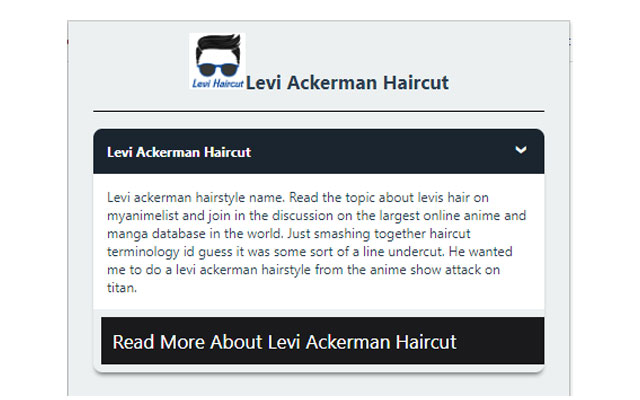 Levi Ackerman Haircut from Chrome web store to be run with OffiDocs Chromium online Levi Ackerman Haircut from Chrome web store to be run with OffiDocs Chromium online