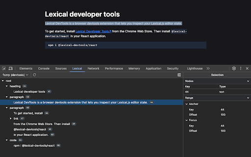 Lexical DevTools from Chrome web store to be run with OffiDocs Chromium online Lexical DevTools from Chrome web store to be run with OffiDocs Chromium online