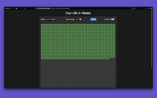 Life in Weeks from Chrome web store to be run with OffiDocs Chromium online Life in Weeks from Chrome web store to be run with OffiDocs Chromium online