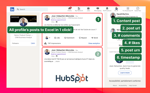 LinkedIn data to Excel from Chrome web store to be run with OffiDocs Chromium online LinkedIn data to Excel from Chrome web store to be run with OffiDocs Chromium online