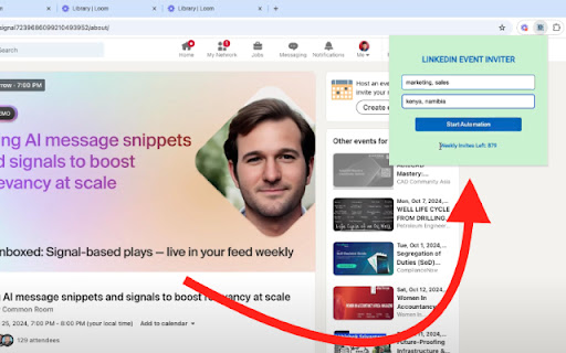 LinkedIn Event Inviter from Chrome web store to be run with OffiDocs Chromium online LinkedIn Event Inviter from Chrome web store to be run with OffiDocs Chromium online