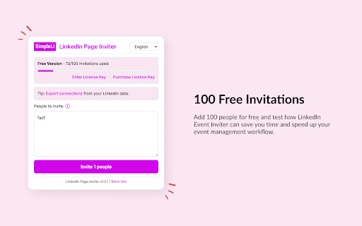 LinkedIn Page Inviter by SimpleLi from Chrome web store to be run with OffiDocs Chromium online LinkedIn Page Inviter by SimpleLi from Chrome web store to be run with OffiDocs Chromium online