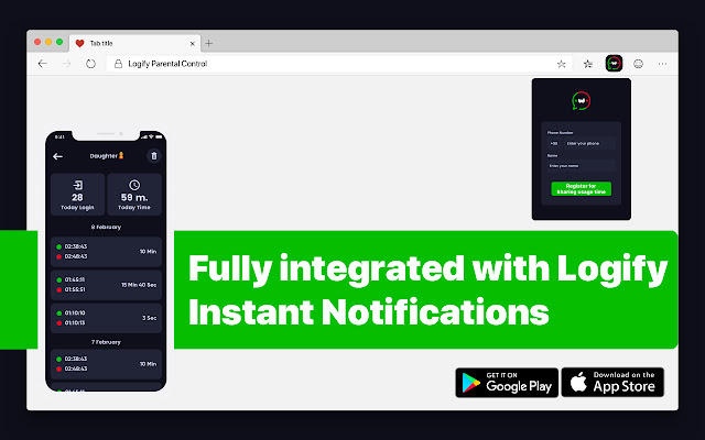 Logify Parental Control from Chrome web store to be run with OffiDocs Chromium online Logify Parental Control from Chrome web store to be run with OffiDocs Chromium online