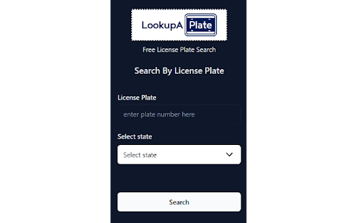 LookupAPlate from Chrome web store to be run with OffiDocs Chromium online LookupAPlate from Chrome web store to be run with OffiDocs Chromium online