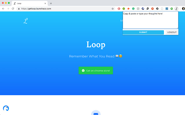 Loop: A newsletter from yourself from Chrome web store to be run with OffiDocs Chromium online Loop: A newsletter from yourself from Chrome web store to be run with OffiDocs Chromium online