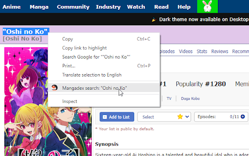 Mangadex Context Menu from Chrome web store to be run with OffiDocs Chromium online Mangadex Context Menu from Chrome web store to be run with OffiDocs Chromium online