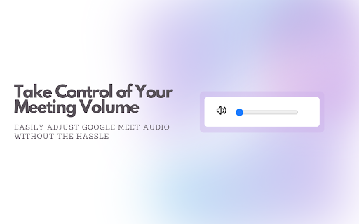 Meet Volume Control from Chrome web store to be run with OffiDocs Chromium online Meet Volume Control from Chrome web store to be run with OffiDocs Chromium online