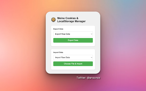 Meine Cookies LocalStorage Manager from Chrome web store to be run with OffiDocs Chromium online Meine Cookies LocalStorage Manager from Chrome web store to be run with OffiDocs Chromium online