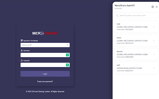 MeroShare Autofill from Chrome web store to be run with OffiDocs Chromium online MeroShare Autofill from Chrome web store to be run with OffiDocs Chromium online