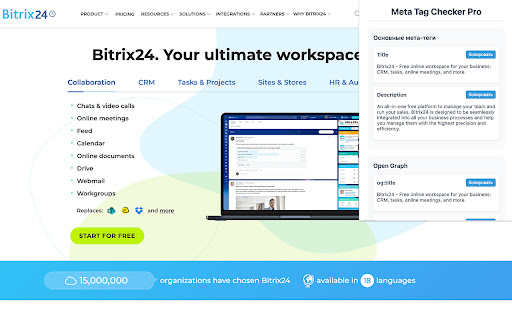Meta Tag Checker Pro from Chrome web store to be run with OffiDocs Chromium online Meta Tag Checker Pro from Chrome web store to be run with OffiDocs Chromium online